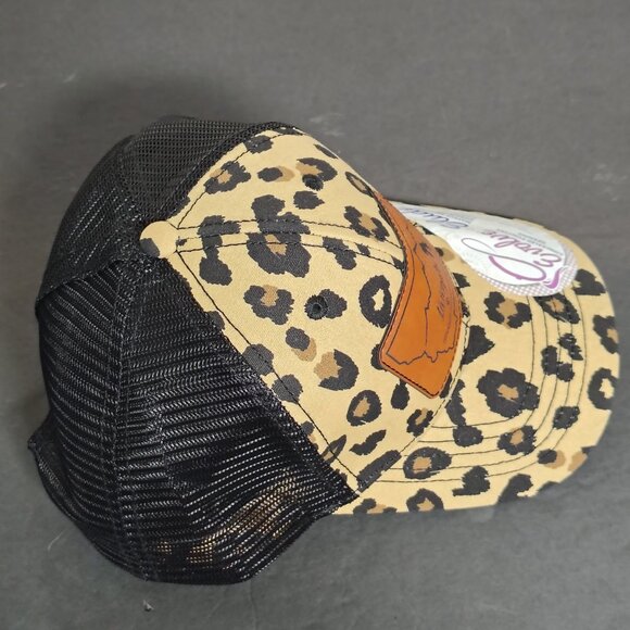 Livingston Montana Stafford Animal Shelter Hat Cap Snap Back Leopard Print Mesh - Picture 6 of 12